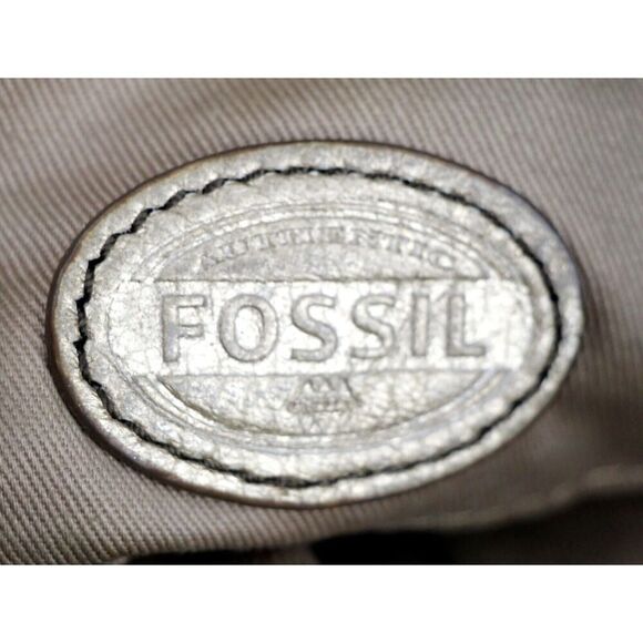 FOSSIL ANTIQUE GOLD GENUINE LEATHER X-BODY SHOULDER BAG HANDBAG CLUTCH PURSE - Picture 10 of 14